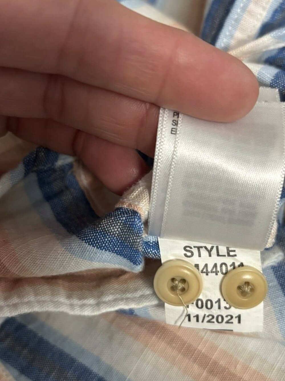 Lucky Brand Button Shirt Mens XL Multicolor Classic Fit Striped Pockets Hemp - Picture 12 of 12